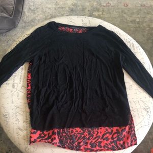Long sleeve red and black shirt